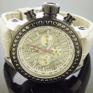 Men's new techno com kc watch round-cut black diamonds 46mm Wef genuine 3.85CT